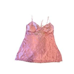 Vintage Victoria Secret babydoll slip 100% silk medium soft rose pink
